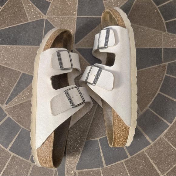 Birkenstock Arizona White with Cork Footbed Sandals - Picture 5 of 7